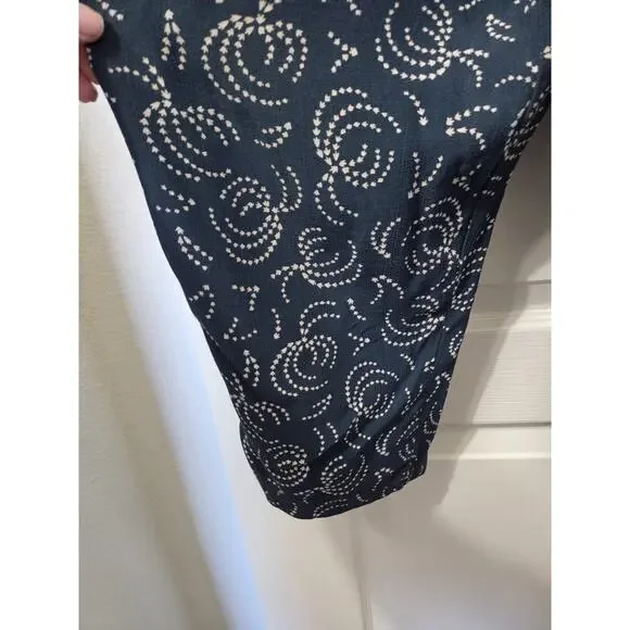 Maeve Anthropologie Blue Tidal Pools Cropped Jumpsuit Overalls, Size Medium - Picture 10 of 15